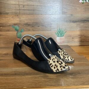 Chinese Laundry Women's Extra Credit Ballet Flat leopard print grunge spikes 7.5